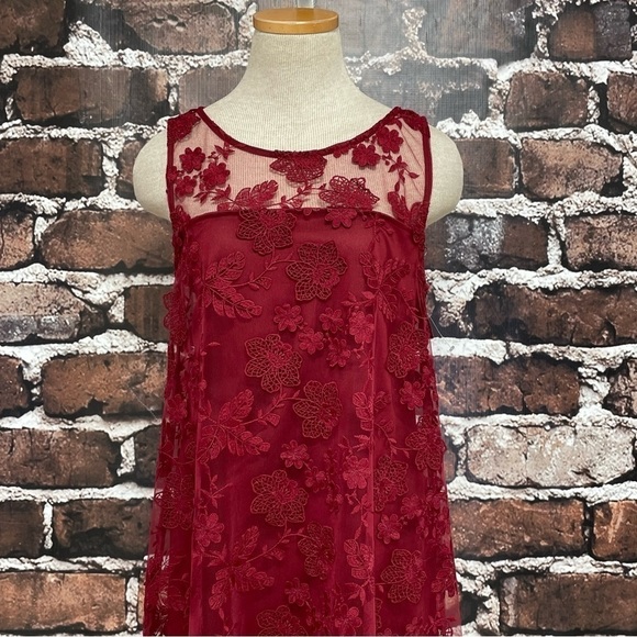SIGNATURE ROBBIE BEE Dress NWT Red Lace Shift Size Small Petite SP - Picture 6 of 13